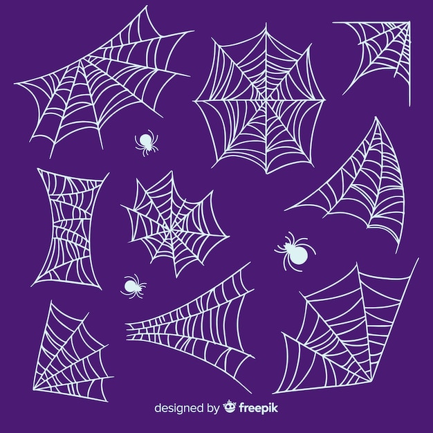 Free vector hand drawn cobweb collection