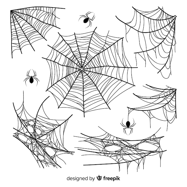 Коллекция рисованной паутины