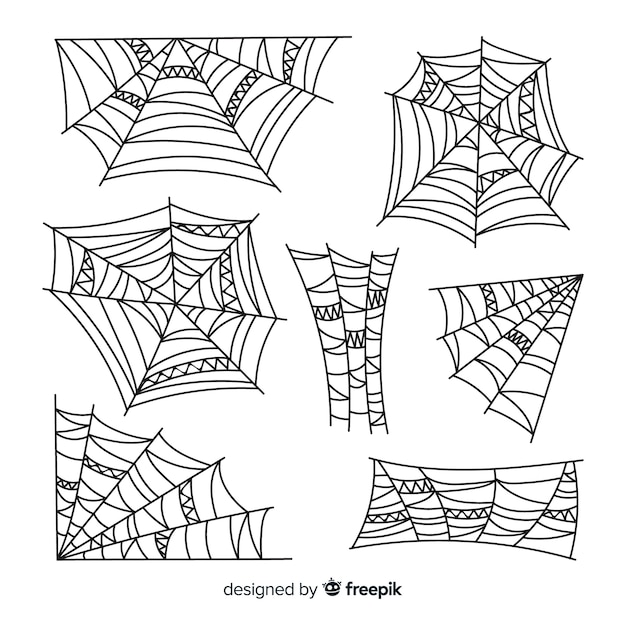 Free vector hand drawn cobweb collection