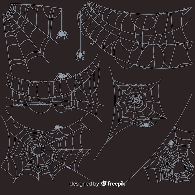 Free vector hand drawn cobweb collection