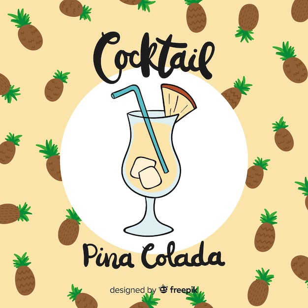 Free vector hand drawn cocktail background