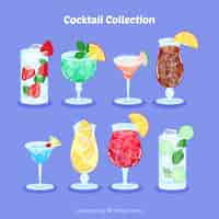 Free vector hand drawn cocktail collection