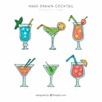 Vettore gratuito collezione cocktail disegnata a mano