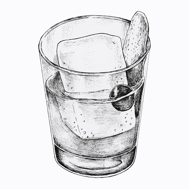 Hand drawn cocktail drink 