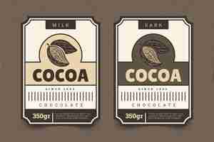 Free vector hand drawn cocoa label design