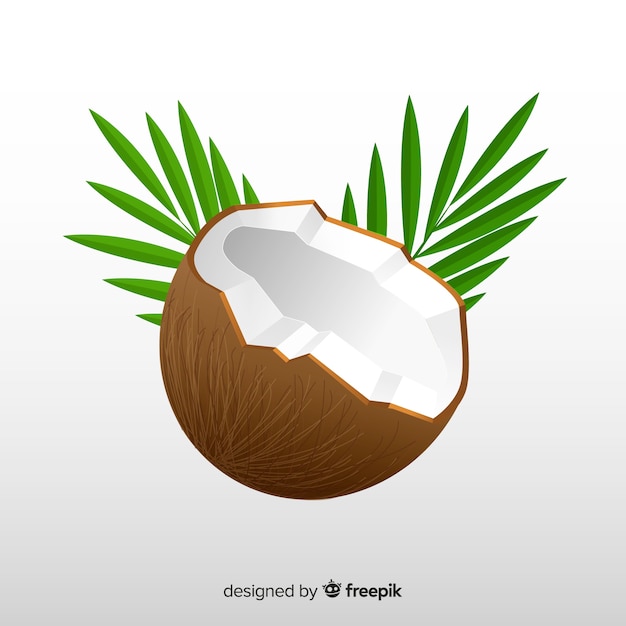 Hand drawn coconut background