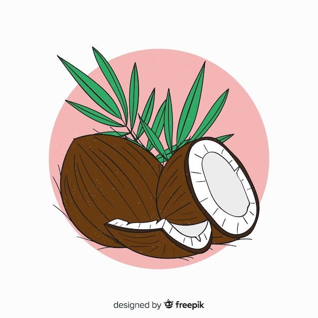 Hand drawn coconut background