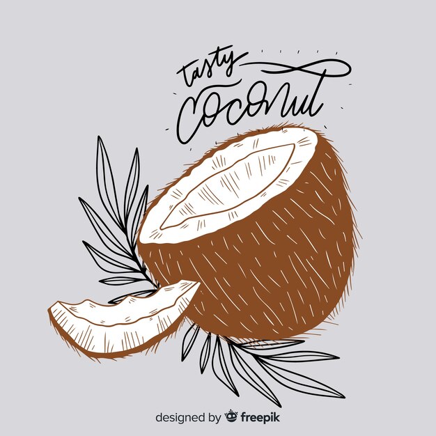 Hand drawn coconut background