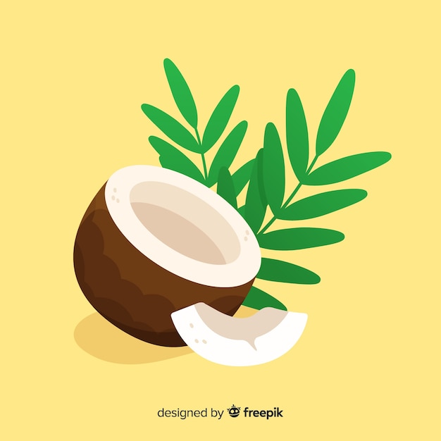 Free vector hand drawn coconut background
