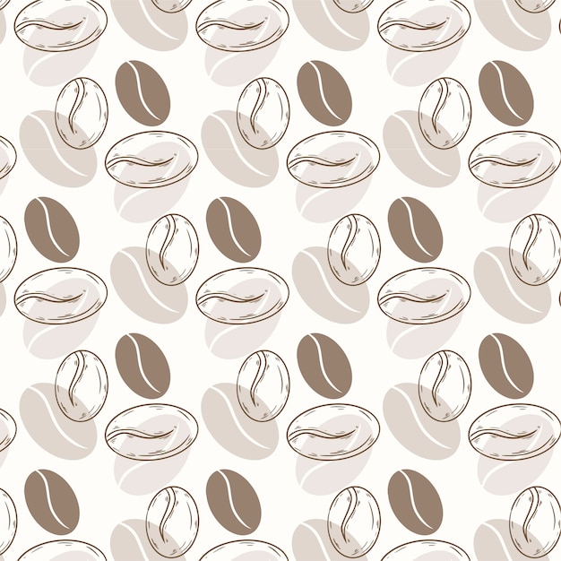 Hand drawn coffee bean drawing pattern