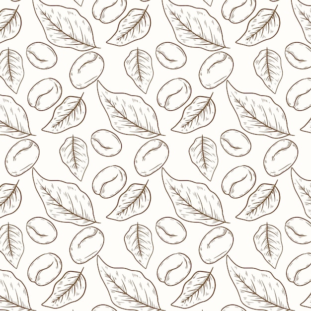 Free Vector Hand drawn coffee bean drawing pattern