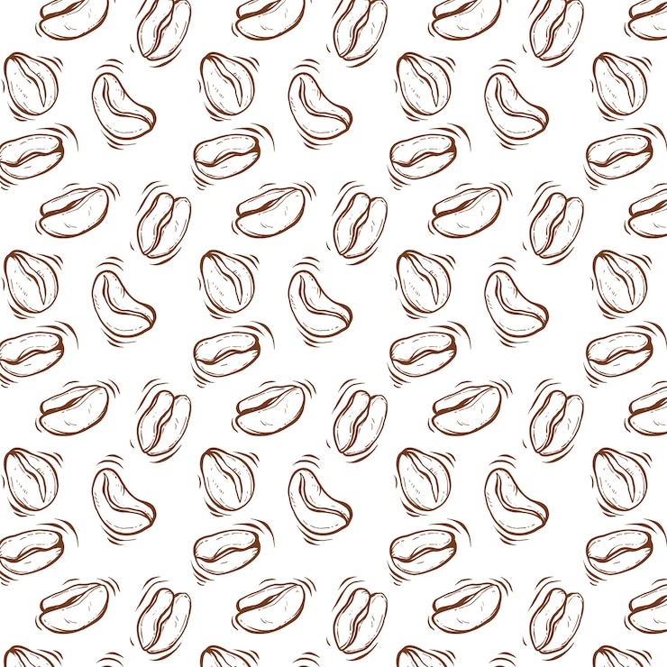 Free Vector hand drawn coffee bean drawing pattern