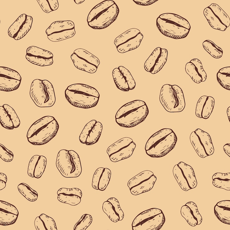 Free Vector hand drawn coffee bean drawing pattern
