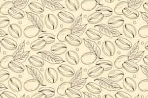 Бесплатное векторное изображение Ручной обращается рисунок кофейных зерен