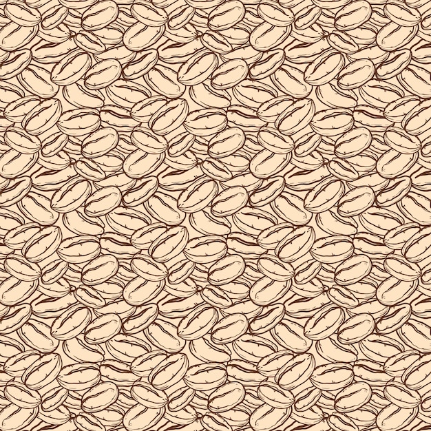 Free vector hand drawn coffee bean drawing pattern