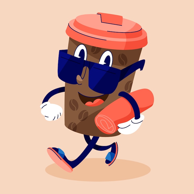 Free Vector hand drawn coffee cartoon illustration