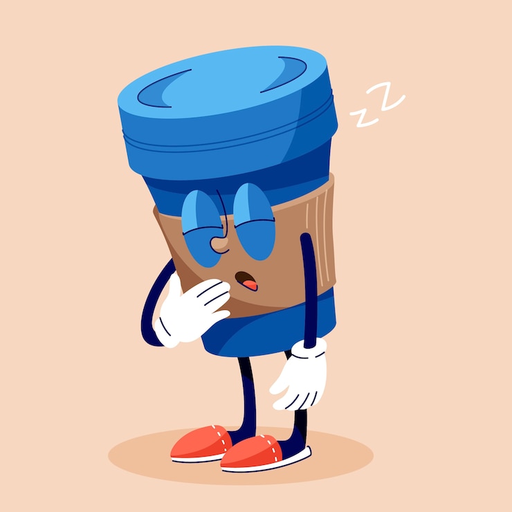 무료 Vector 손으로 그린 커피 만화 그림
