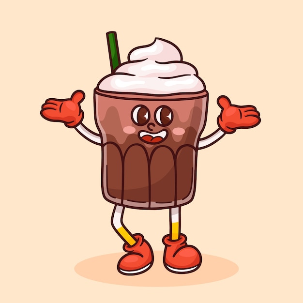 Hand drawn coffee cartoon illustration