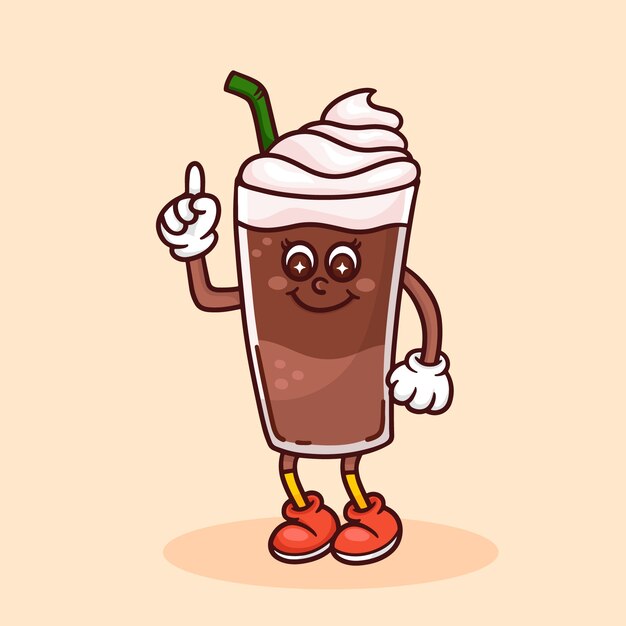 Hand drawn coffee cartoon illustration