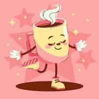 Free vector hand drawn coffee cartoon illustration