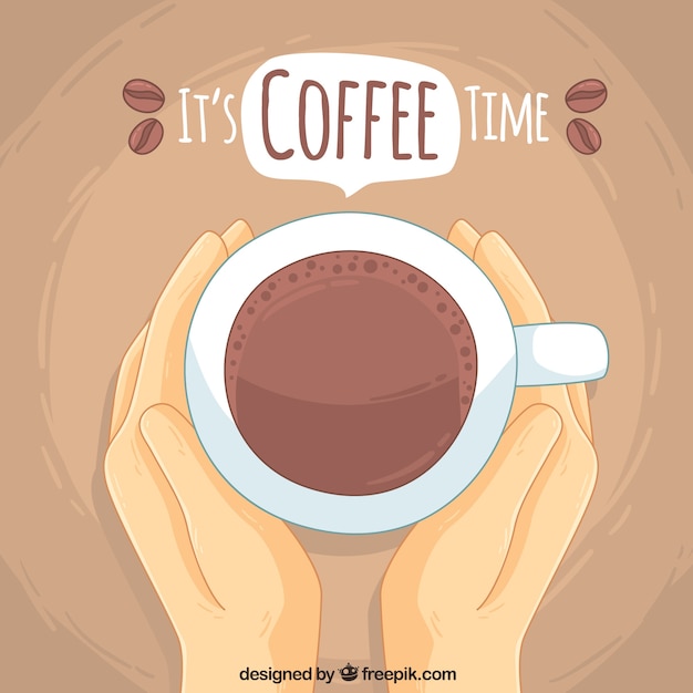 Free vector hand drawn coffee cup background