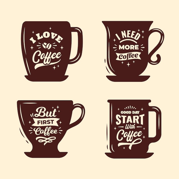 Free vector hand drawn coffee cup silhouette