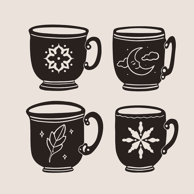 Hand drawn coffee cup silhouette