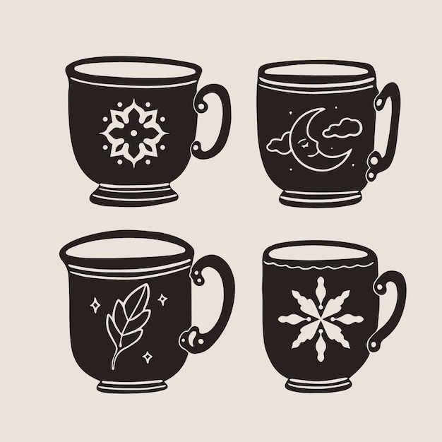 Free vector hand drawn coffee cup silhouette