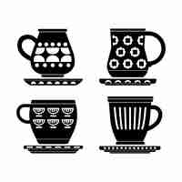 Free vector hand drawn coffee cup silhouette