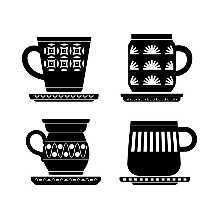 Free Vector hand drawn coffee cup silhouette