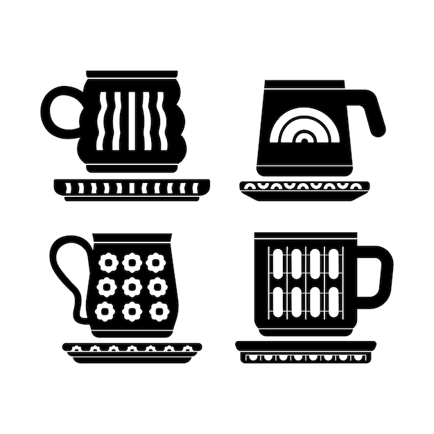 Free vector hand drawn coffee cup silhouette