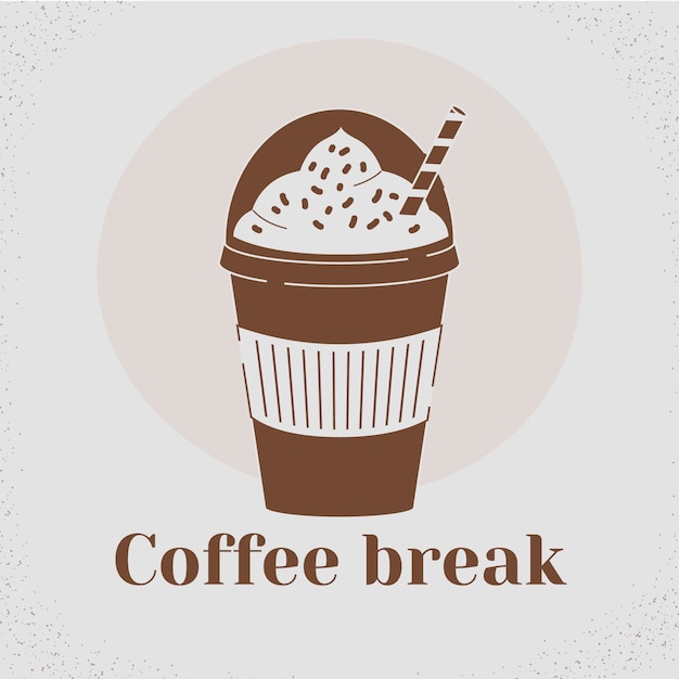 Бесплатное векторное изображение Ручной обращается силуэт кофейной чашки