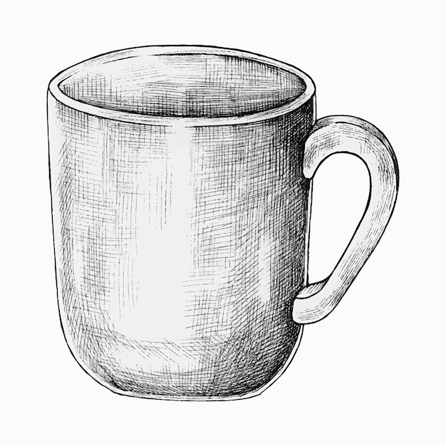 手描きのコーヒーカップベクトル