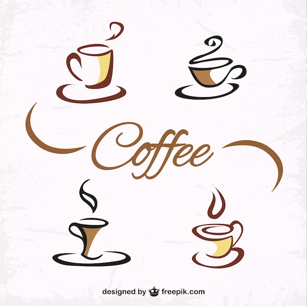 Hand drawn coffee cups Premium Vector