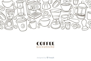 Hand drawn coffee drink background