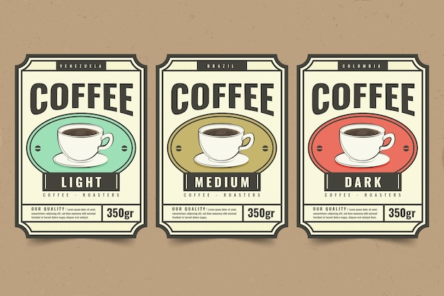 Free vector hand drawn coffee label template