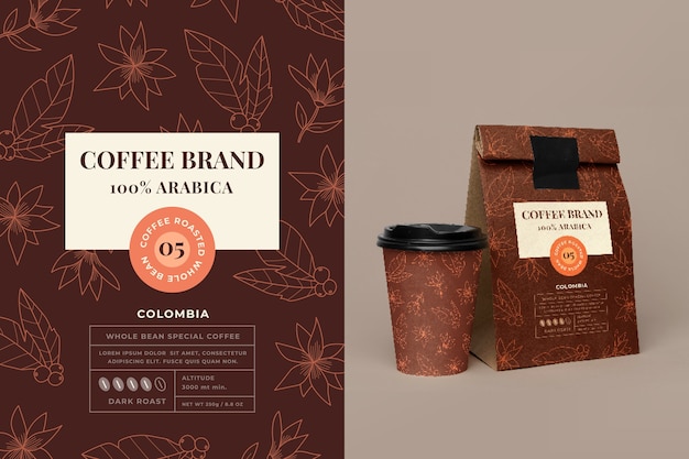 hand drawn coffee label template
