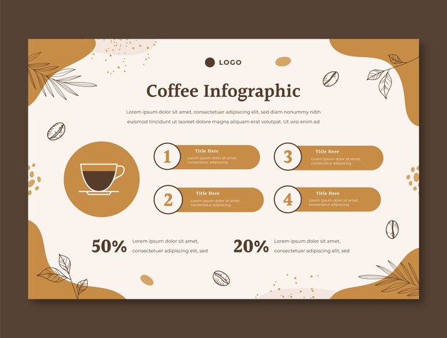 Hand drawn coffee plantation infographic