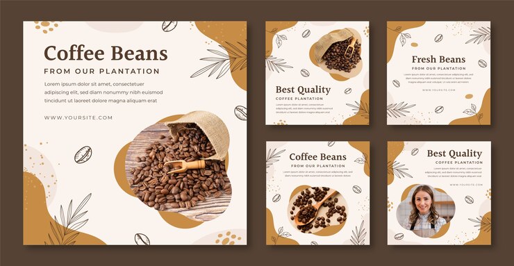 Free Vector hand drawn coffee plantation instagram post