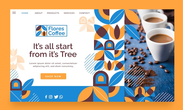 Free vector hand drawn coffee plantation landing page