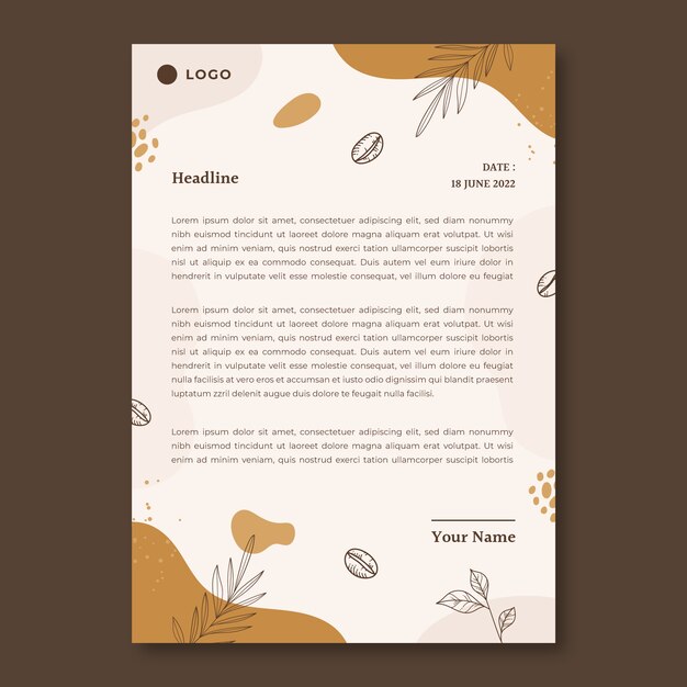 Hand drawn coffee plantation letterhead