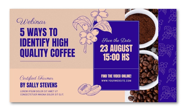 Free vector hand drawn coffee plantation webinar