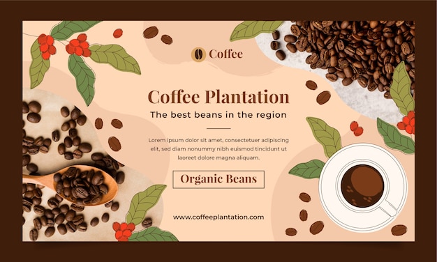 Free vector hand drawn coffee plantation webinar