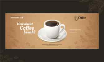 Free vector hand drawn coffee shop facebook cover