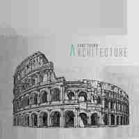 Free vector hand drawn coliseum