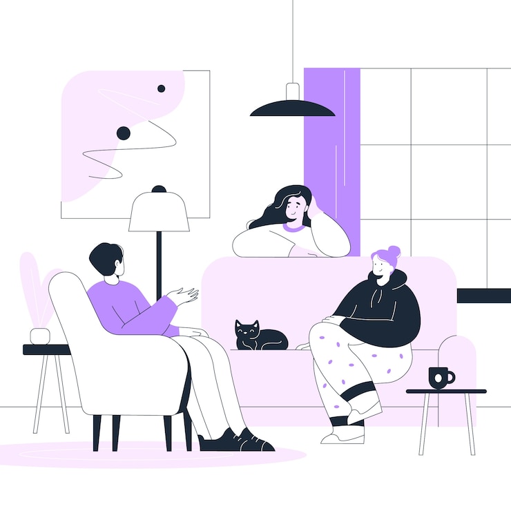 Free Vector hand drawn coliving illustration