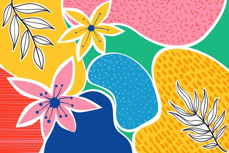無料Vector 手描きのコラージュの壁紙デザイン