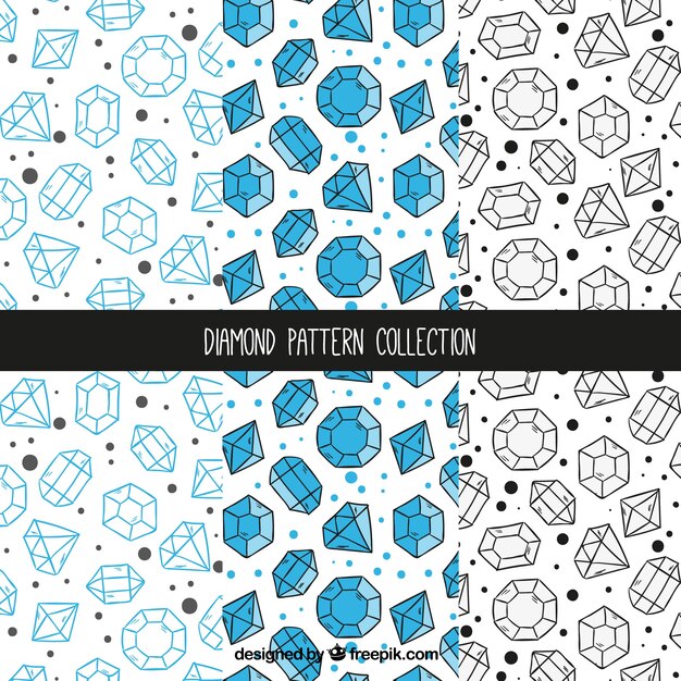Hand-drawn collection of diamond patterns