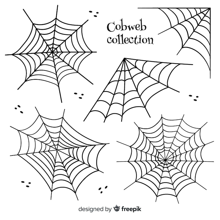 Free Vector hand drawn collection of halloween cobwebs