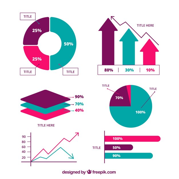 Infographic 요소의 손으로 그린 컬렉션